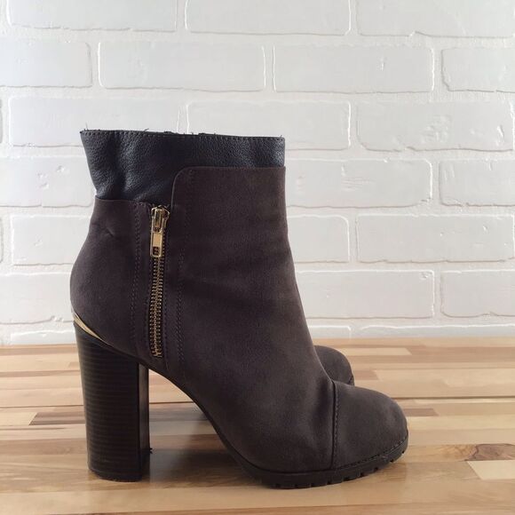 JUICY Couture ankle boots brown size 8.5 heeled booties - Picture 4 of 16
